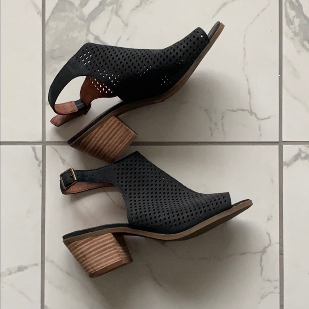 Lucky Brand Open-Toed Black Booties